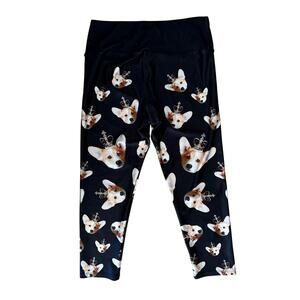 Goldsheep Clothing Royal Welsh Corgi Dog Cropped Leggings Yoga Athletic Whimsy